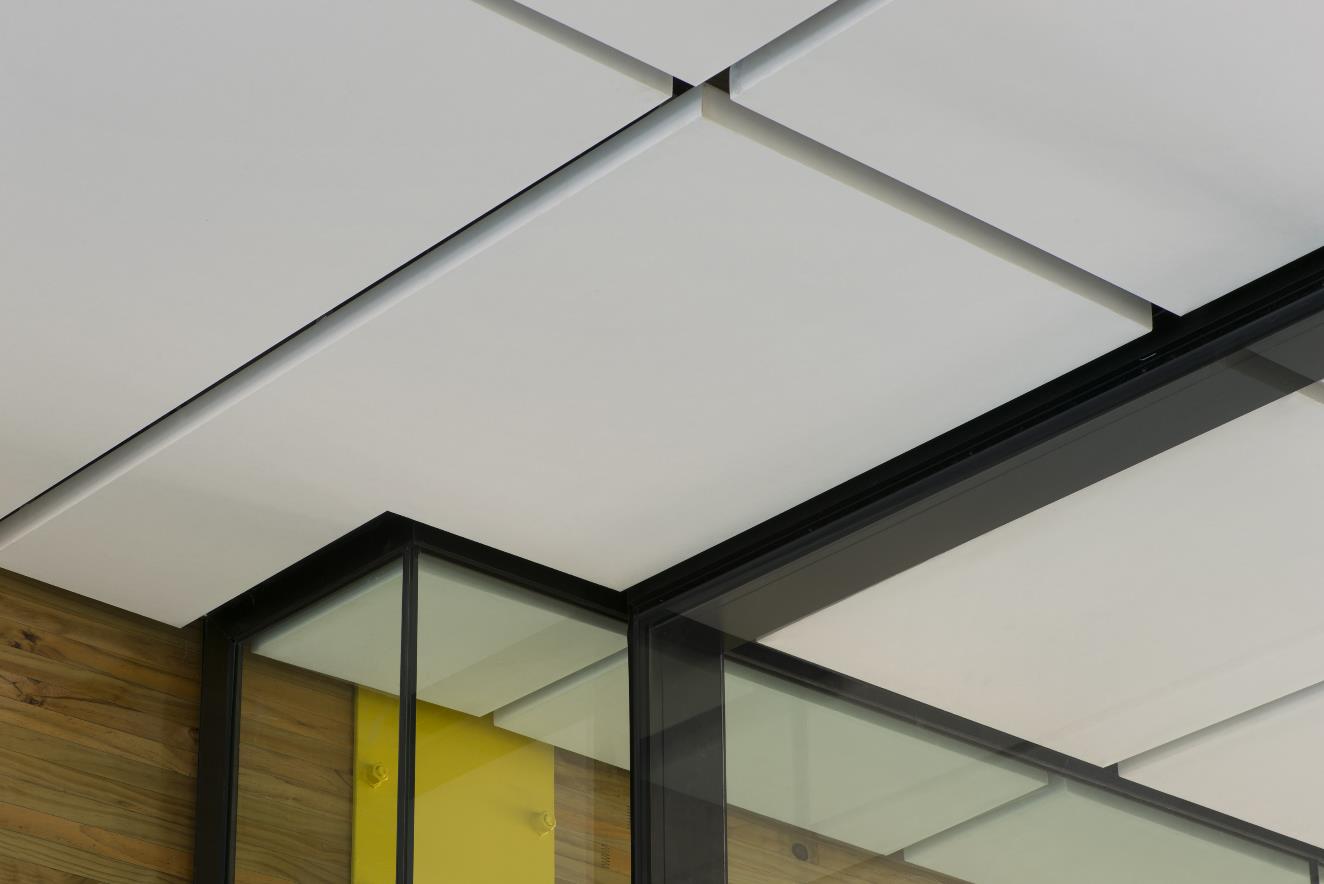 St Cuthberts Girls School swimming pool complex ceiling showing a detail section of the Triton Cloud pool panel installed