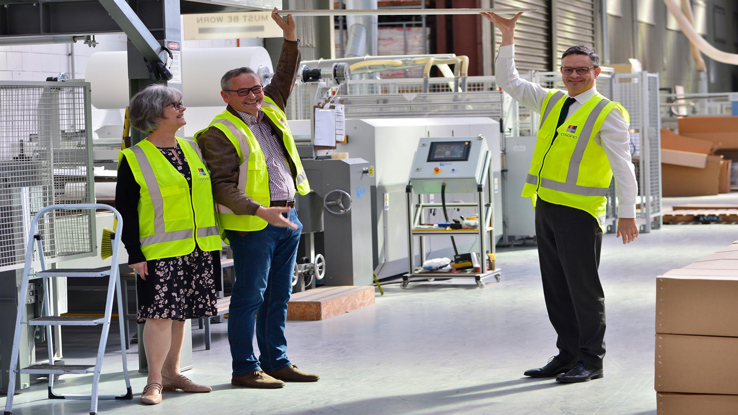 Hon. James Shaw MP with Anne & Neil Ridgway from Asona Ltd