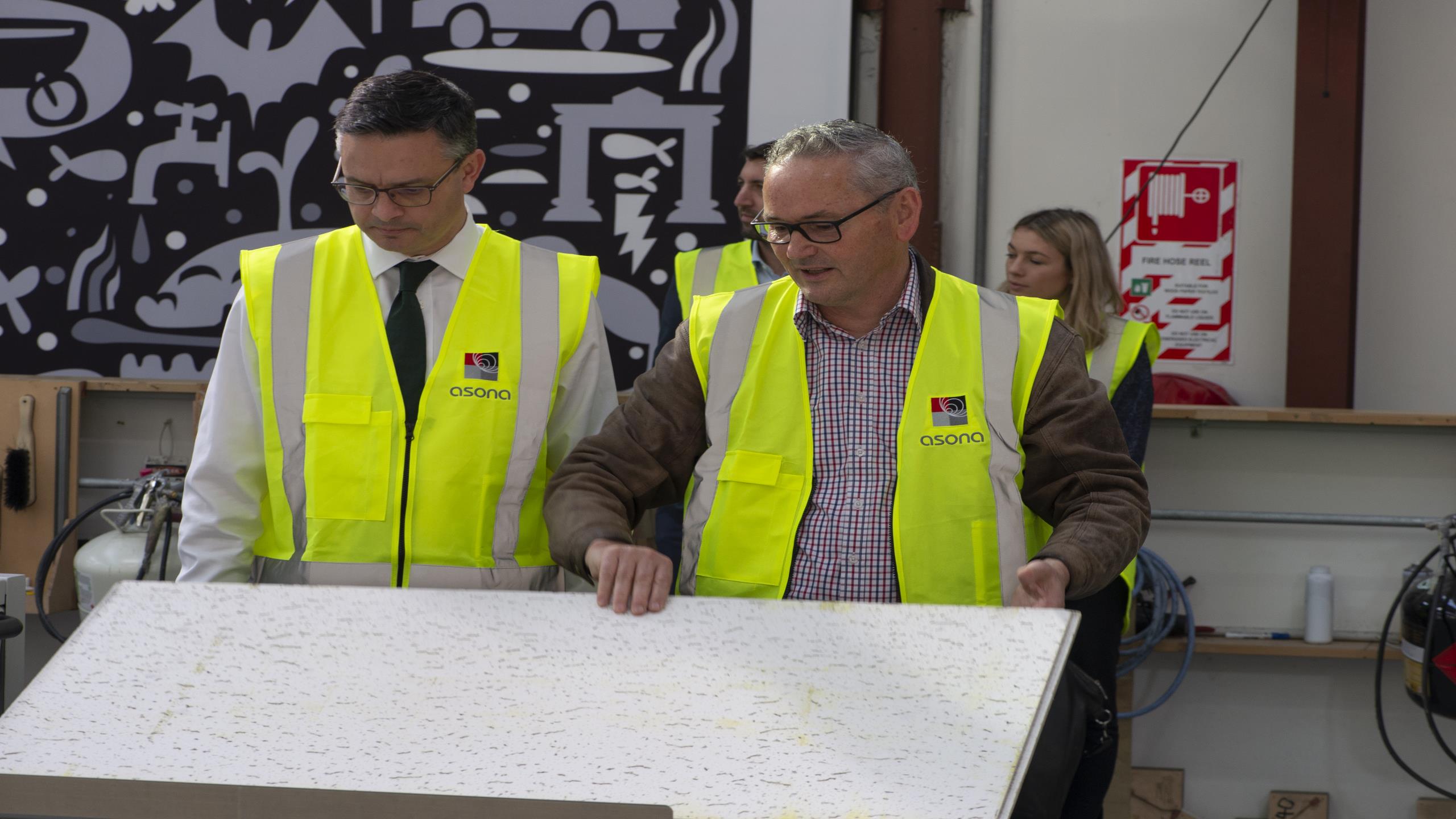 Hon. James Shaw MP with Anne & Neil Ridgway from Asona Ltd