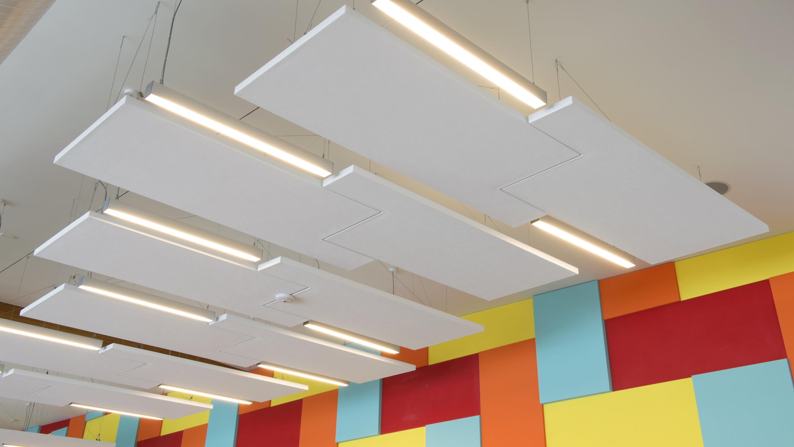 Otatahuhu Recreational Centre - Notched Cloud Panels + lighting