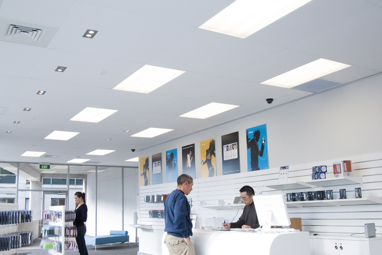 Triton Duo 35™ installed into a grid & tile ceiling system