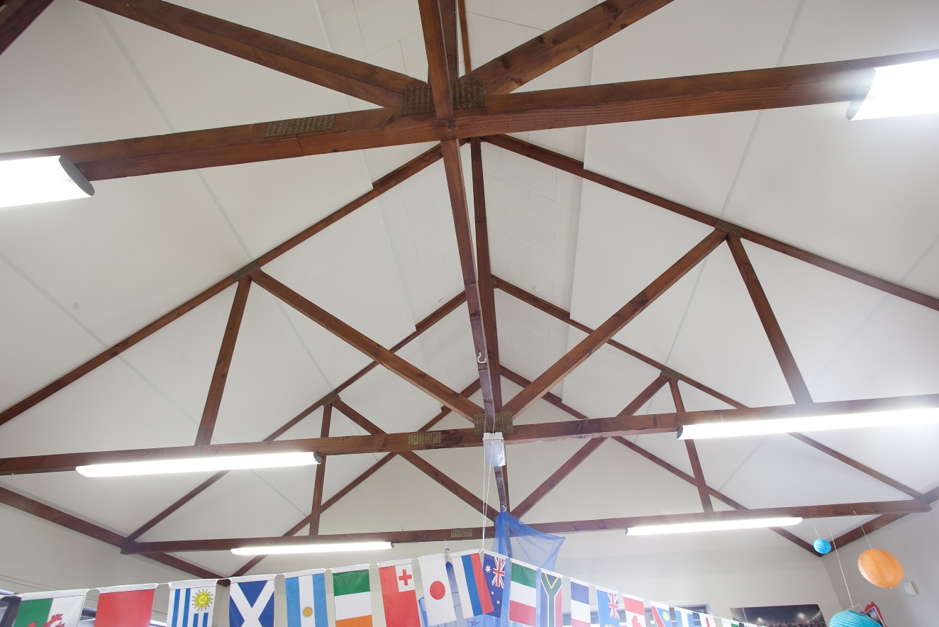 Triton 50, 2400 x 1200 panels direct fixed over plasterboard lining in retro fit of existing classroom.